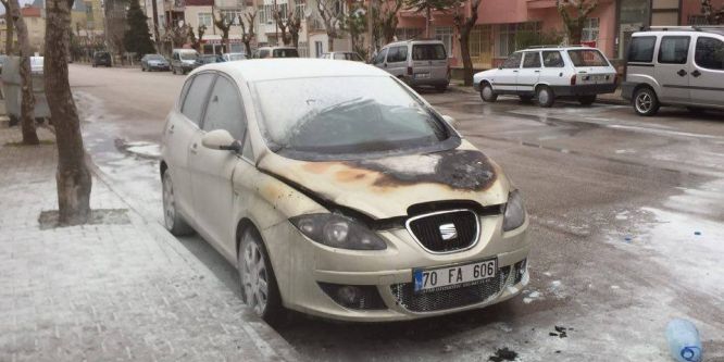 Karaman’da otomobil yangını