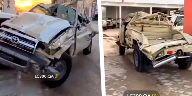 Dağdan düşen Toyota engel tanımadı! Görenler gözlerine inanamadı