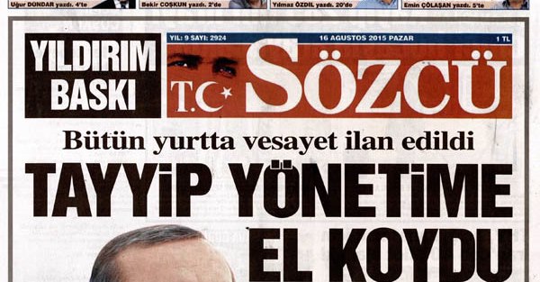 Darbe sevicilerden 'Erdoğan darbesi' manşeti