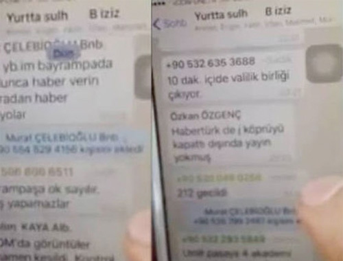 Darbecilerin whatsapp yazışmaları....