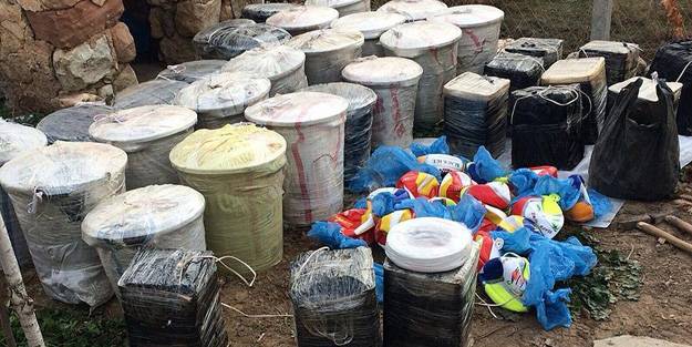 2 ton patlayıcı ele geçirildi