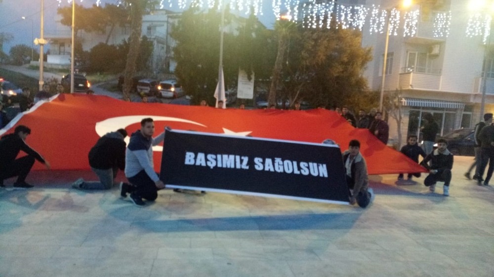 Datça şehitler için tek yürek oldu 