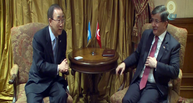 Davutoğlu, Ban Ki-moon ile görüştü