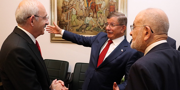 Davutoğlu ve Karamollaoğlu'ndan Kılıçdaroğlu'na TBMM'de ziyaret