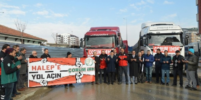 Çorum’dan Halep’e 5 TIR yardım