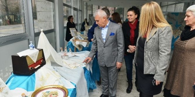 NİLSEM kursiyerlerinin “nakış aşkı” sergisi