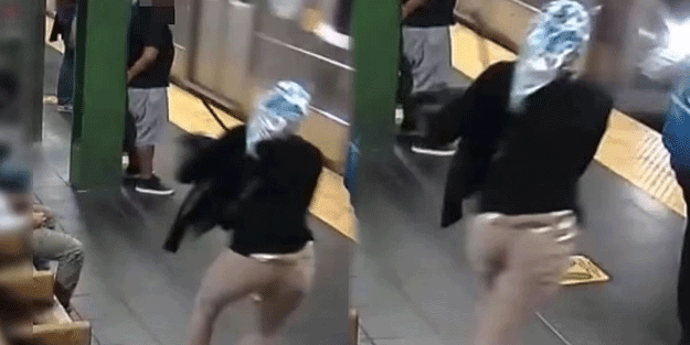 Dehşet anları kamerada! Kadını hızla gelen metronun önüne attı