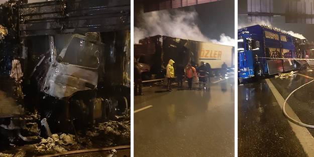 Dehşet! Tırın dorsesine sıkışan şoför yanarak can verdi