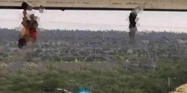 O dehşete düşüren görüntüler! Köprüye çıplak şekilde astılar