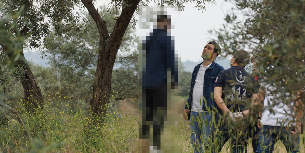 Dehşete düşüren görüntü! Zeytin ağacına asılı halde bulundu
