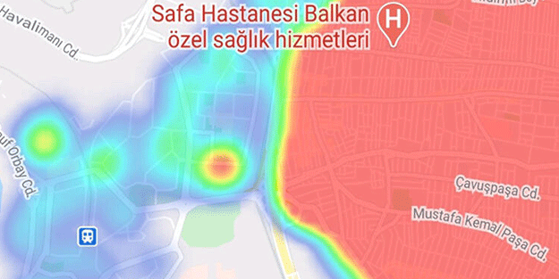 Dehşete düşüren koronavirüs haritası! Sadece bir cadde ayırıyor