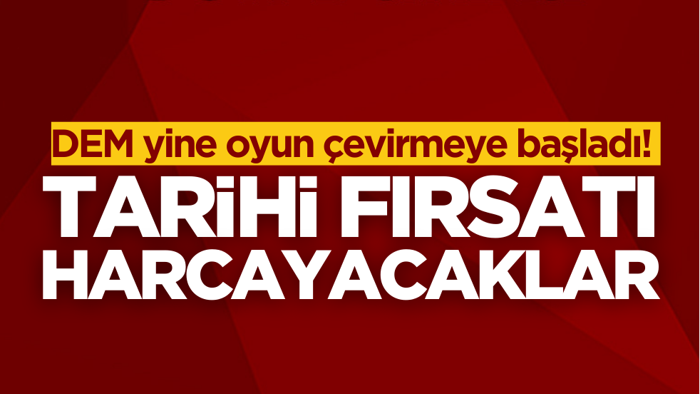 DEM yine oyun çevirmeye başladı! Tarihi fırsatı harcayacaklar