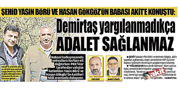 Demirtaş katliamın hesabını vermeli