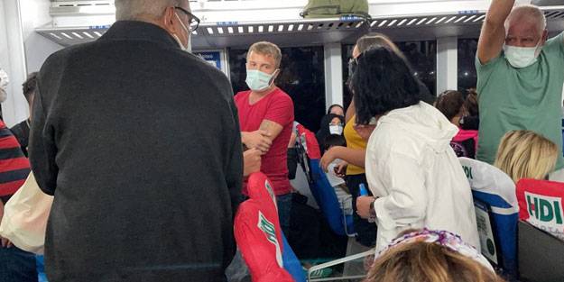 Deniz otobüsünde sosyal mesafe tartışması! 'Belki de şu an bir cinayet işlediniz'