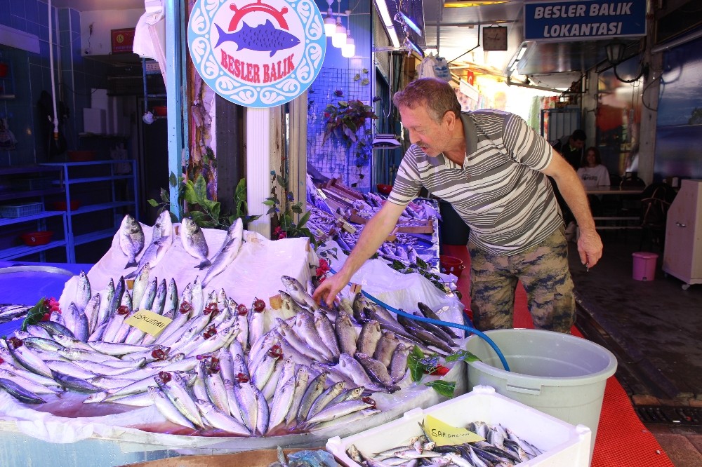 Denizi olmayan Eskişehir’deki balık tezgâhları da şenlendi 