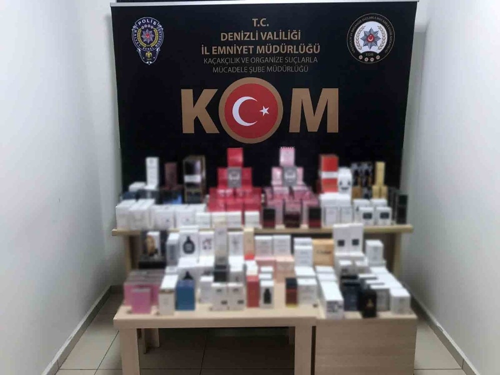 Denizli’de 238 adet kaçak parfüm ele geçirildi 