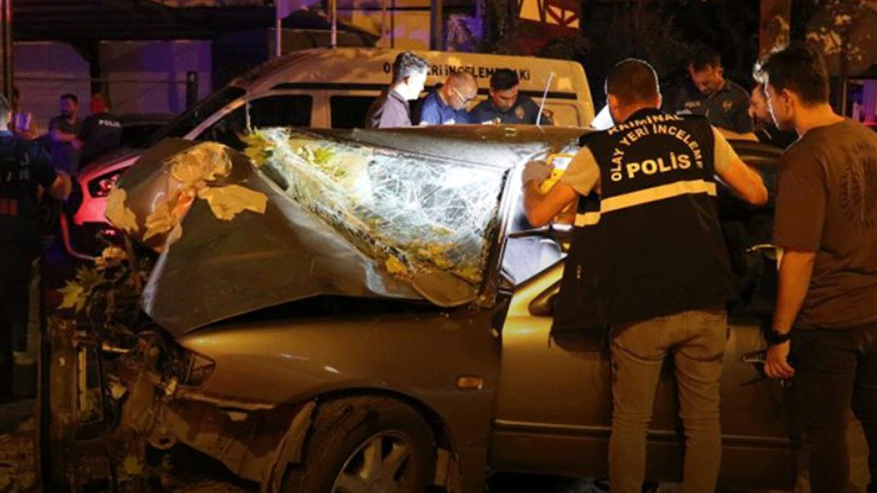 Denizli'de feci kaza: Ağaca ok gibi saplandı!