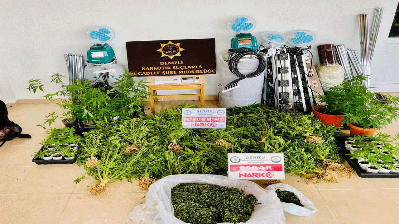 Denizli’de uyuşturucu operasyonu! Zehir tacirlerinin evinden yüklü miktarda madde çıktı