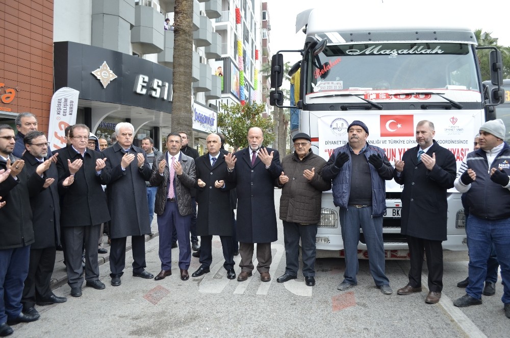 Denizli’den İdlib’e 7 tırlık yardım konvoyu yola çıktı 
