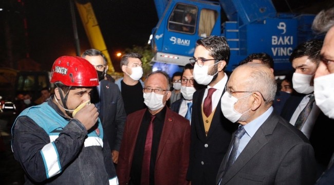 Deprem bölgesinde! Temel Karamollaoğlu yaralıları ziyaret etti