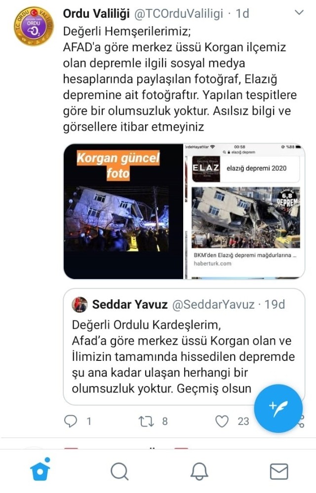 Deprem değil fotoğraflar panik oluşturdu 