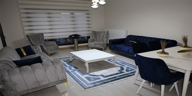 Deprem konutlarında örnek daire göz kamaştırdı!