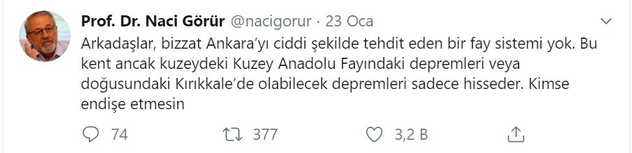 Deprem uzmanı Görür’ün ’Ankara’ tahmini Kırıkkalelileri endişelendirdi 
