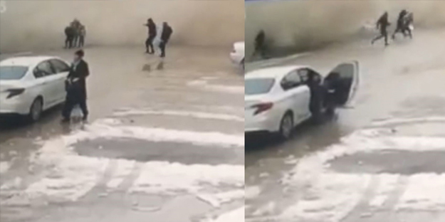 Depremin yeni görüntüleri ortaya çıktı! İnsanlar son anda kurtulmuş...