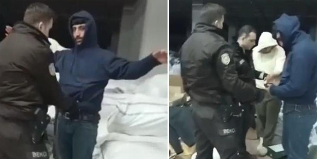 Depremzedeler için toplanan yardımları çalmak isteyen 2 karaktersize...