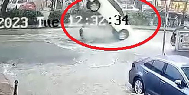 Depremzedeleri kovan CHP'li Tekirdağ Belediyesi vatandaşa hizmette sınıfta kaldı! Yağmurda açılan rögar kapağı otomobili böyle savurdu