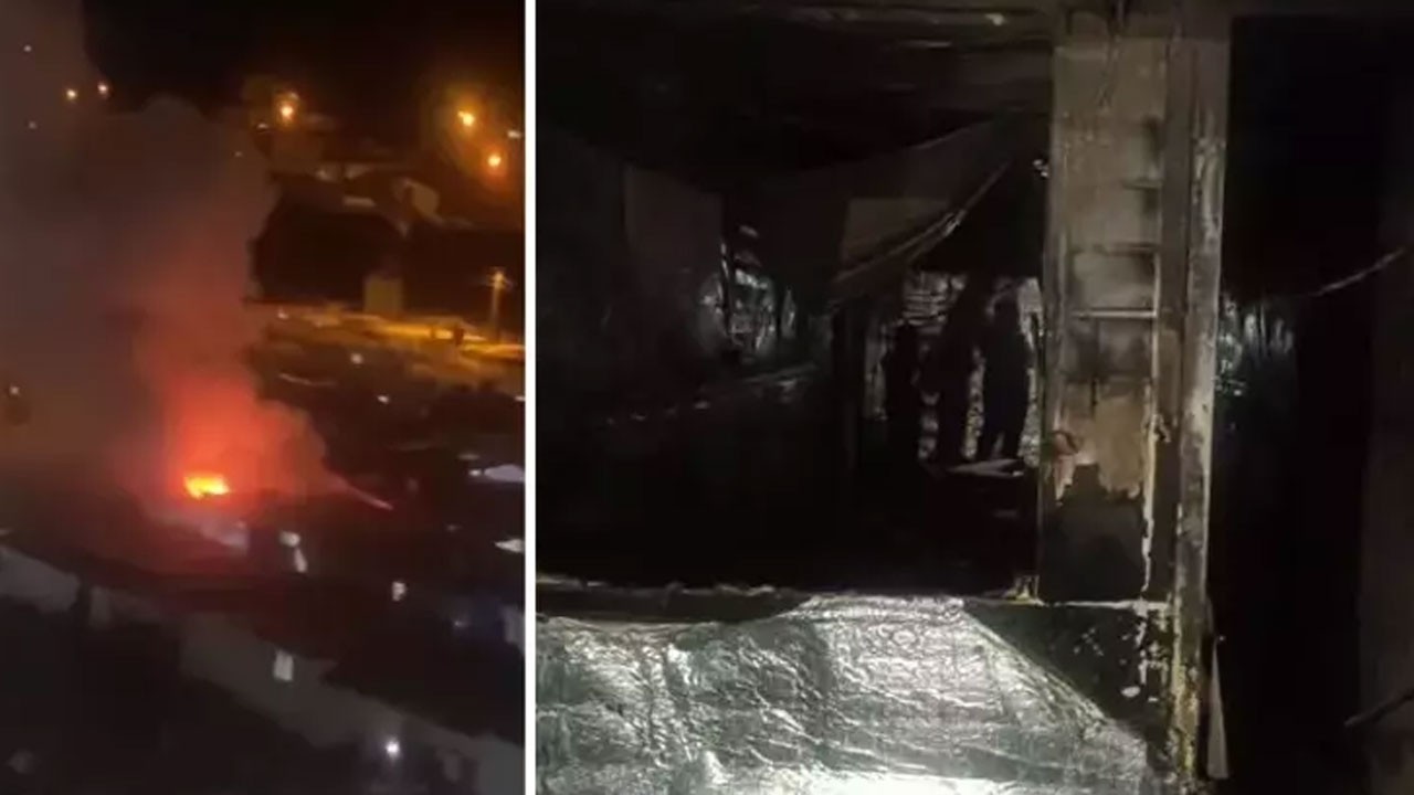 Depremzedelerin kaldığı konteyner kentte yangın paniği