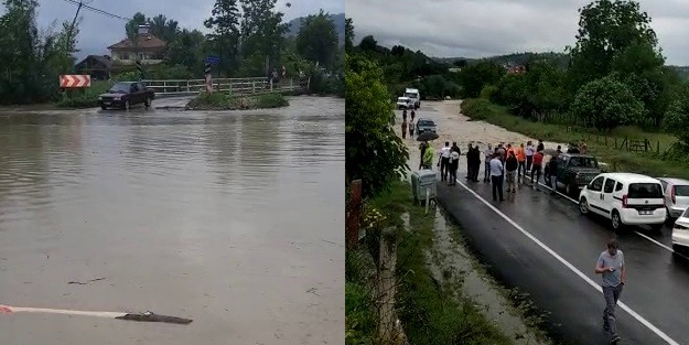 Dereler taştı, karayolları ulaşıma kapandı