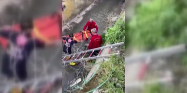 Dereye düşen kişi kurtarıldı