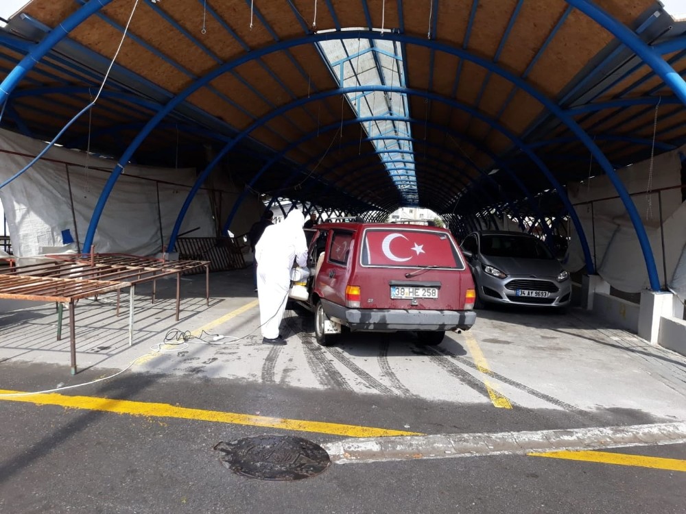 Develi’de araç dezenfekte çalışmaları başladı 