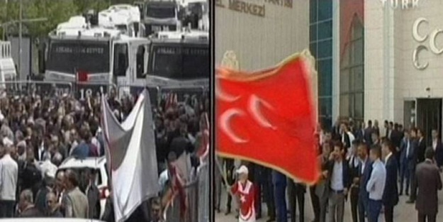 Bahçeli yanlıları Genel Merkez'de toplandı