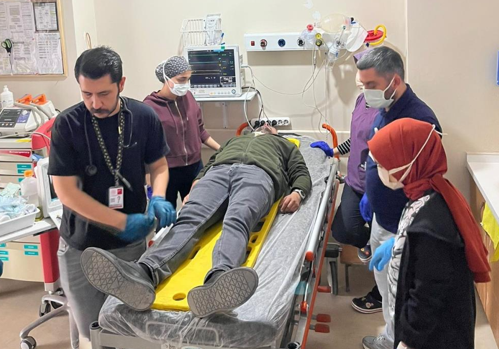 Devlet Hastanesi’nde turkuaz kod tatbikatı yapıldı