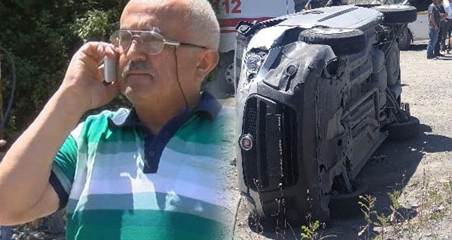 Devrilen araçtan çıktı, sonrasında yaptığı şoke etti!