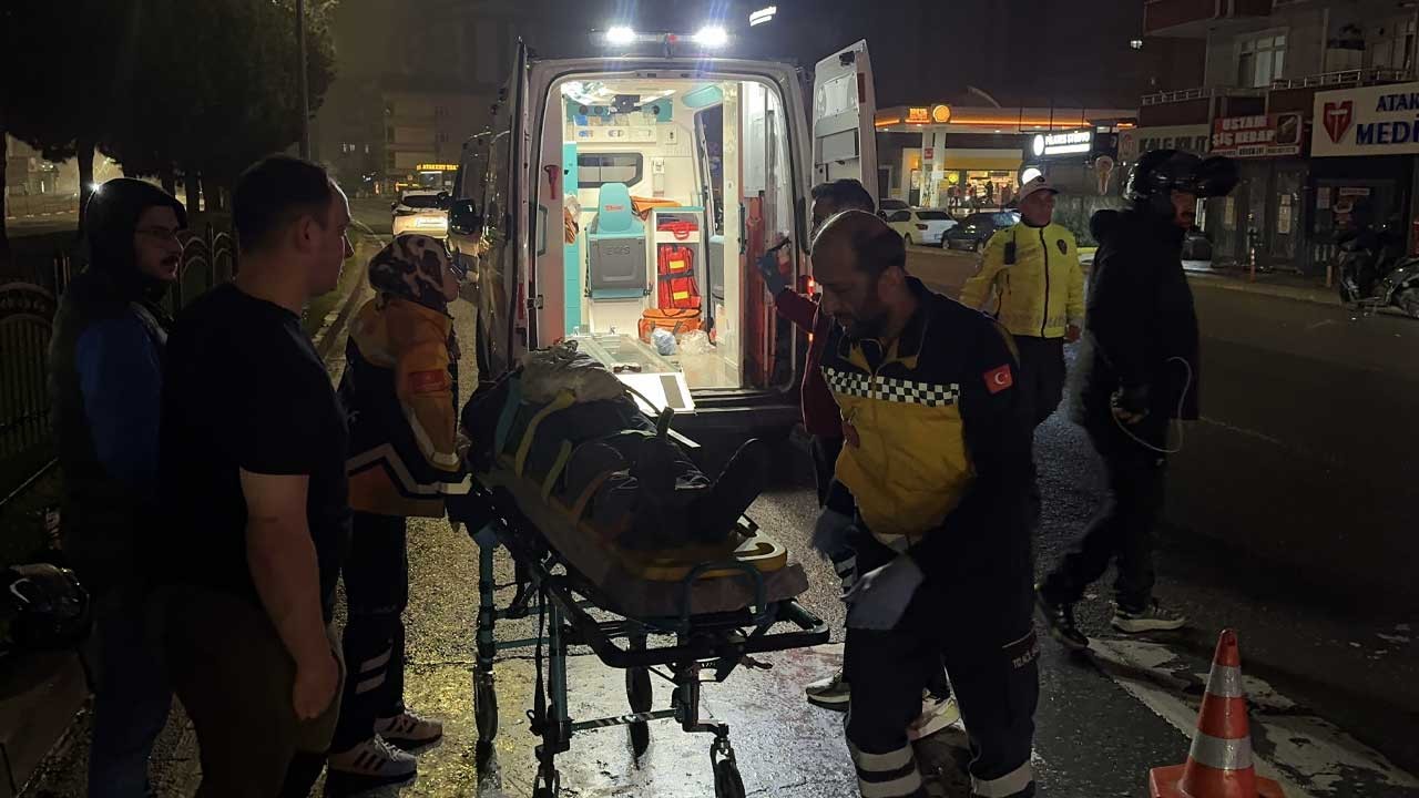 Devrilen motosikletteki 2 kişi yaralandı
