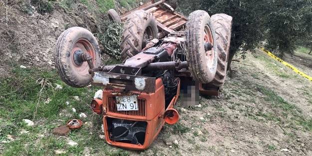 Devrilen traktörün sürücüsü öldü