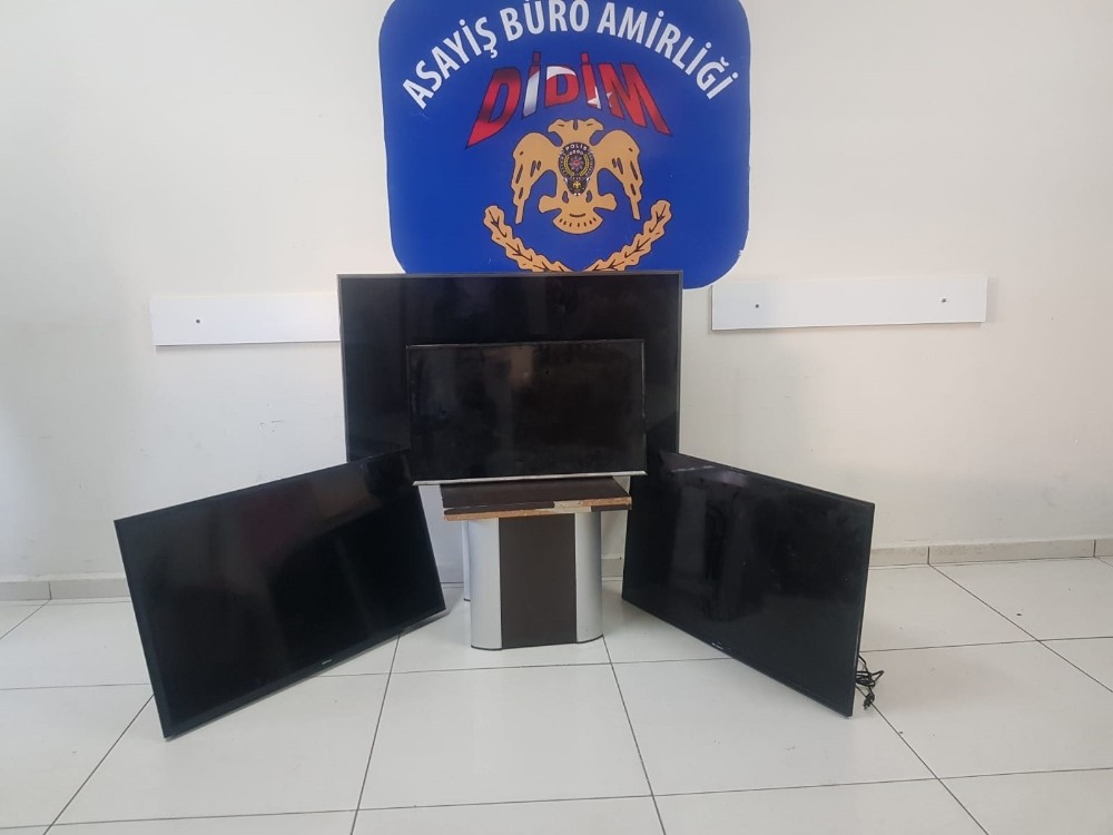 Didim’de televizyon hırsızları polisten kaçamadı; 2 tutuklama 