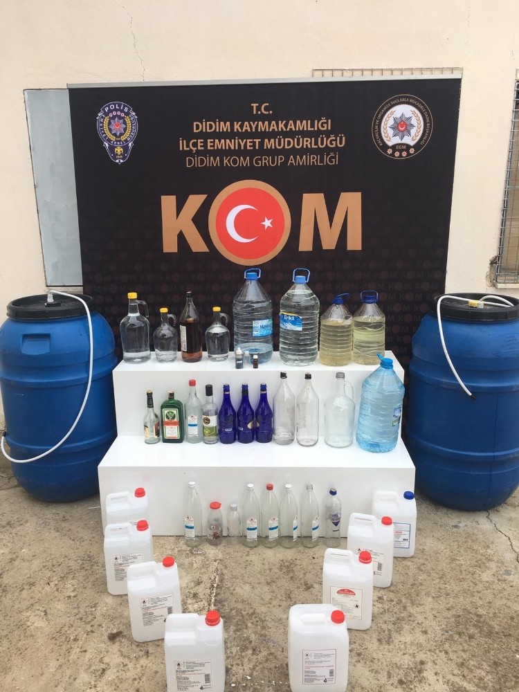 Didim’de yılbaşı öncesi kaçak içki operasyonu 