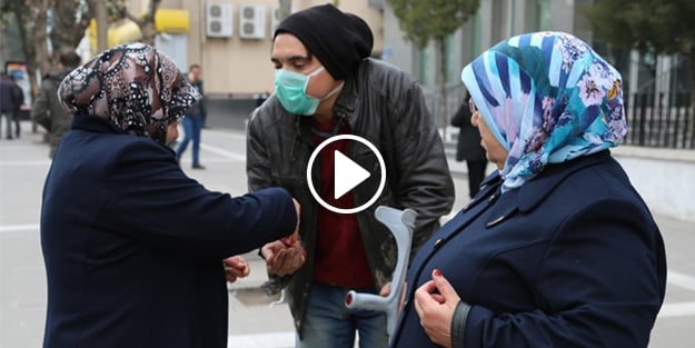 Dilenci kılığına giren zabıta 10 dakikada bakın kaç para topladı