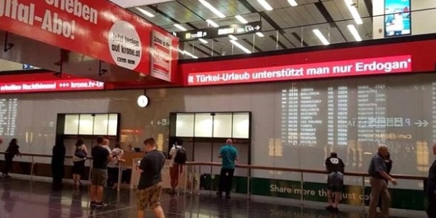 Dışişleri Viyana Havalimanı’ndaki o yazıyı kaldırttı