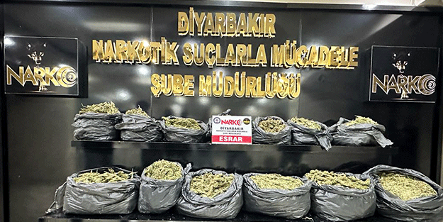 Diyarbakır'da 51 kilo 750 gram esrar ele geçirildi