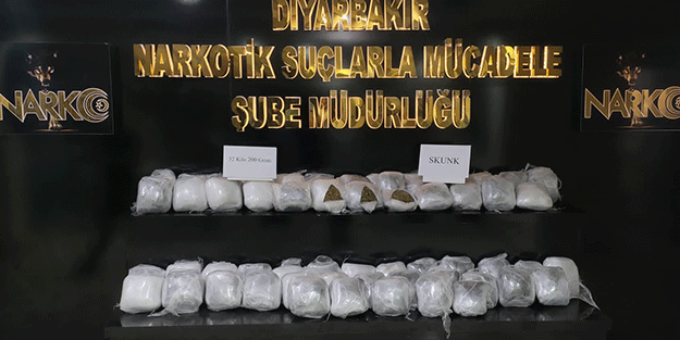 Diyarbakır'da 52 kilo 200 gram skunk ele geçirildi
