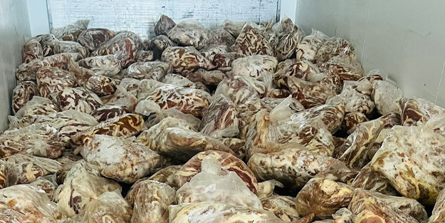 Diyarbakır'da bir tırda 5 ton kaçak et ele geçirildi