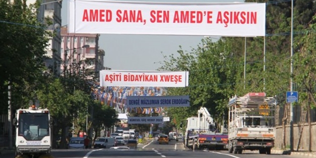 Diyarbakır'da dikkat çeken Erdoğan pankartları