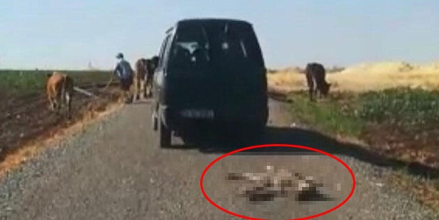 Diyarbakır'da kan donduran görüntü! Aracının arkasında sürükledi