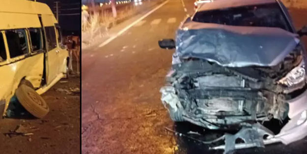 Diyarbakır'da minibüs ile otomobil çarpıştı: 12 yaralı