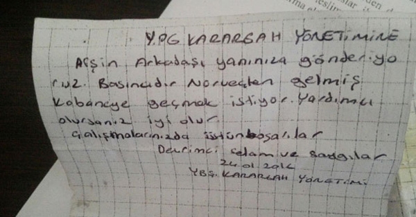 Diyarbakır’da yakalanan Norveçli'den bu not çıktı!